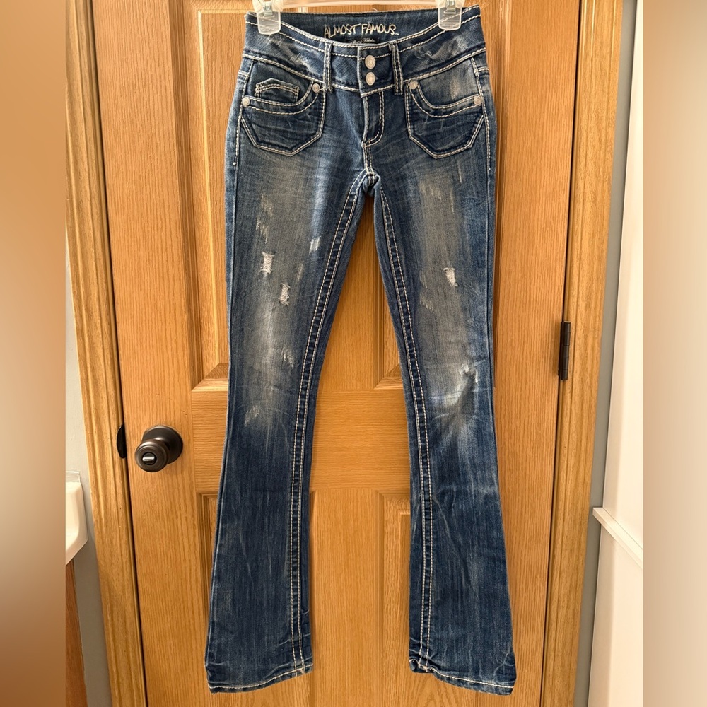 Almost Famous Distressed Blue Jeans